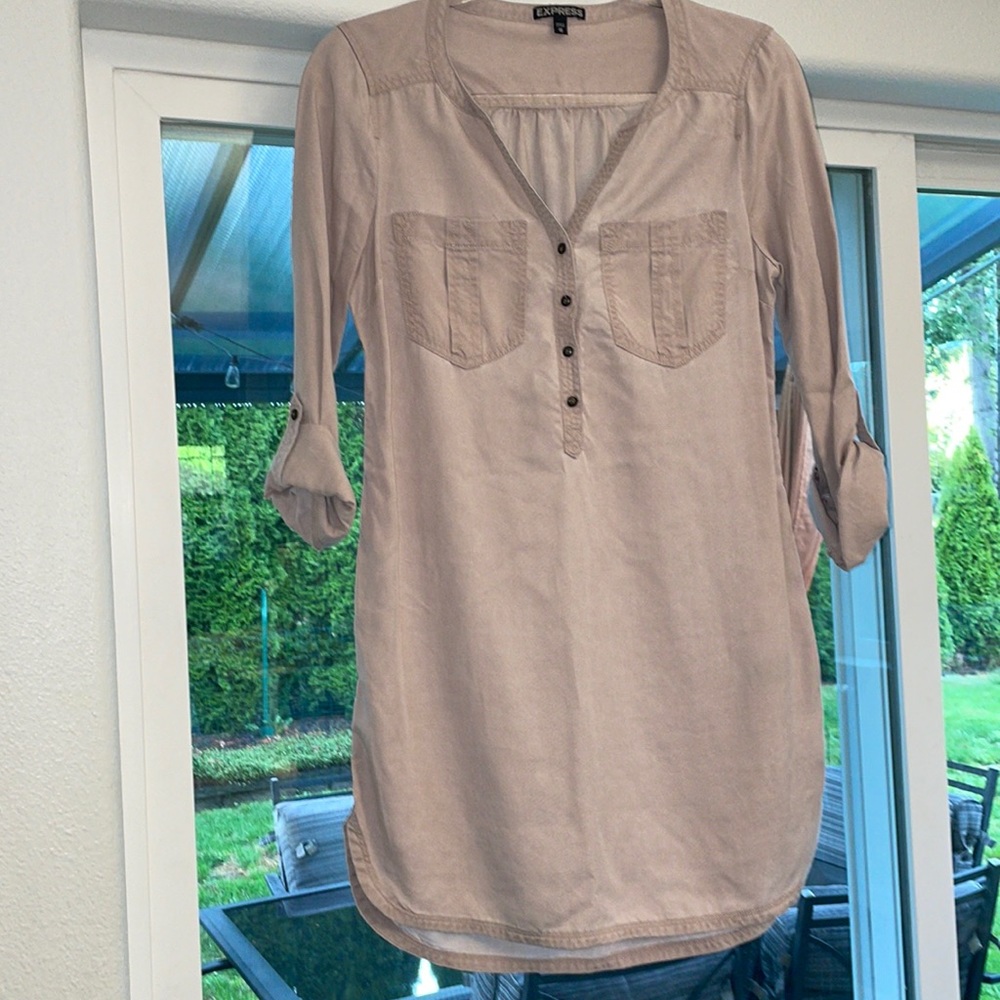 Utility style dress, very pretty light pink, hard to tell in photos